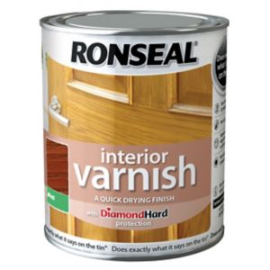 Image of Ronseal Diamond hard Medium oak Matt Wood varnish 0.75L