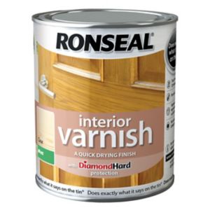 Image of Ronseal Diamond hard Clear Matt Wood varnish 0.75L