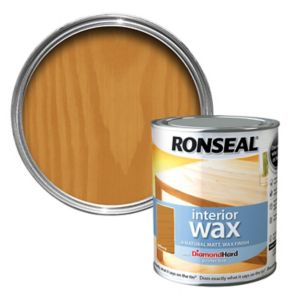 Image of Ronseal Diamond hard Medium oak Matt Wood wax 0.75L