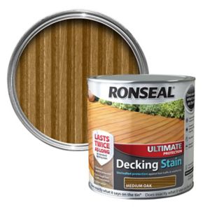 Image of Ronseal Ultimate Medium oak Matt Decking Wood stain 2.5L