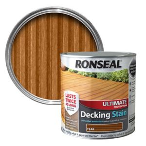 Image of Ronseal Ultimate Teak Matt Decking Wood stain 2.5L