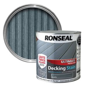 Image of Ronseal Ultimate Slate Matt Decking Wood stain 2.5L