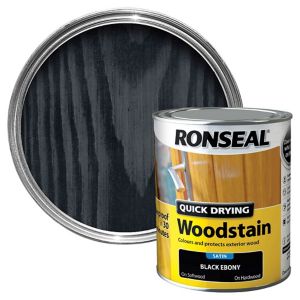 Image of Ronseal Ebony Satin Wood stain 0.75L