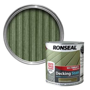 Image of Ronseal Ultimate Mountain green Matt Decking Wood stain 2.5L