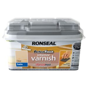 Image of Ronseal Perfect finish Clear Satin Wood varnish 0.75L