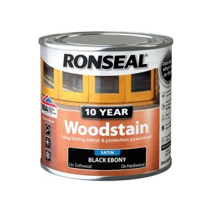Image of Ronseal Ebony Satin Wood stain 0.25L