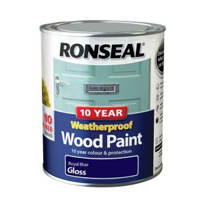 Image of Ronseal Royal blue Gloss Wood paint 0.75L