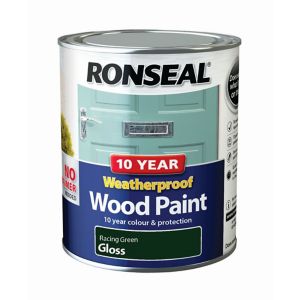 Image of Ronseal Racing green Gloss Wood paint 0.75L