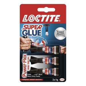 Image of Loctite Power flex mini trio Gel Superglue 1g Pack of 3