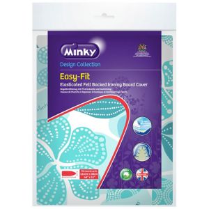 Image of Minky Easy fit Blue Elasticated Ironing board cover (L)122cm (W)38cm