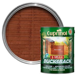 Image of Cuprinol 5 year ducksback Rich cedar Fence & shed Wood treatment 5L