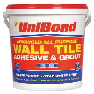 Image of UniBond Ready mixed White Wall Tile Adhesive & grout 12.8kg
