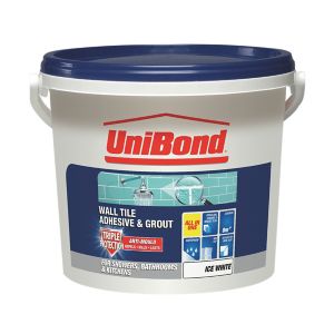 Image of UniBond Ready mixed Ice white Wall Tile Adhesive & grout 12.8kg