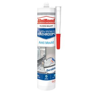 Image of UniBond Healthy kitchen & bathroom Mould resistant Light Grey Silicone-based Sealant 300ml