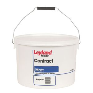 Image of Leyland Trade Contract Magnolia Matt Emulsion paint 10L