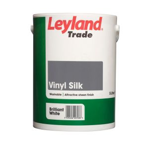Image of Leyland Trade White Silk Emulsion paint 5L