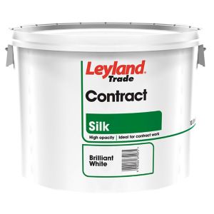 Image of Leyland Trade Contract Brilliant white Silk Emulsion paint 10L