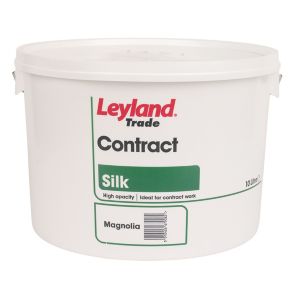 Image of Leyland Trade Contract Magnolia Silk Emulsion paint 10L