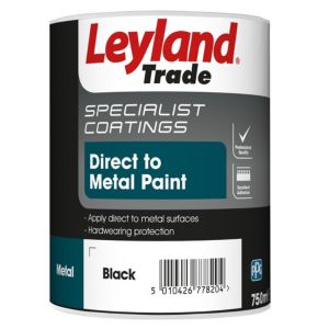 Image of Leyland Trade Specialist Black Semi-gloss Metal paint 0.75L