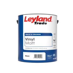 Image of Leyland Trade Black Matt Emulsion paint 5L