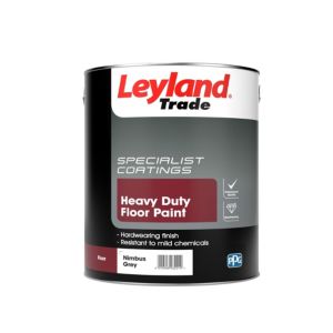 Image of Leyland Trade Heavy duty Nimbus grey Satin Floor & tile paint 5L