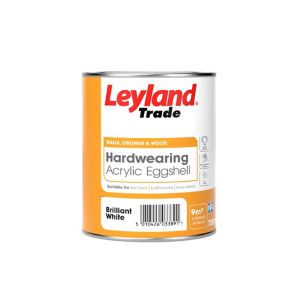 Image of Leyland Trade Brilliant white Eggshell Emulsion paint 0.75L
