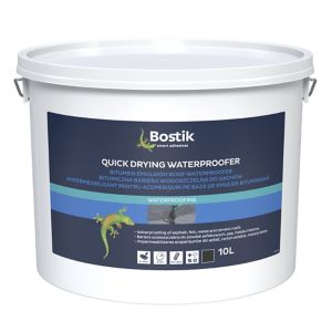 Image of Bostik Quick drying Black Roofing waterproofer 10L Tub