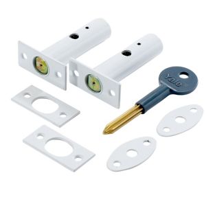 Image of Yale White Metal Deadlock Pack of 2