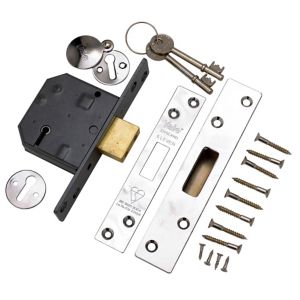 Image of Yale 64mm Polished Chrome-plated Metal 5 lever Deadlock