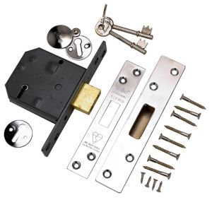 Image of Yale 76mm Polished Chrome-plated Metal 5 lever Deadlock