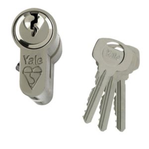 Image of Yale Satin Nickel-plated Single Euro Cylinder lock (L)100mm (W)29mm