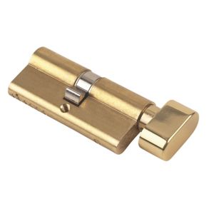 Image of Yale KM Series Brass effect Single Euro Thumbturn Cylinder lock (L)70mm (W)17mm
