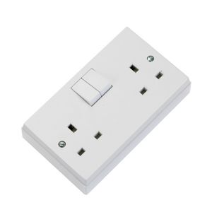Image of Volex 13A White Double Switched Socket