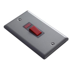 Image of Volex 45A Grey Pewter effect Switch