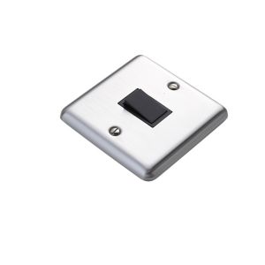 Image of Volex 10A 2 way Stainless steel effect Single Intermediate switch