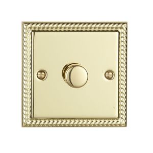 Image of Volex 2 way Single Brass effect Dimmer switch