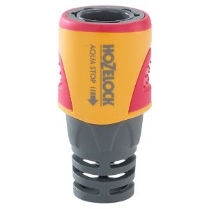 Image of Hozelock Aquastop Grey red & yellow Hose pipe connector