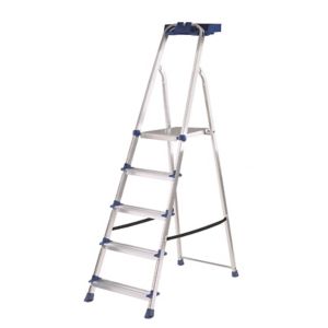Image of Werner 5 tread Aluminium & steel Step Ladder (H)1.68m