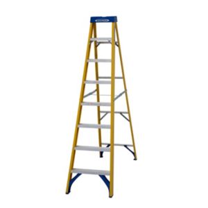 Image of Werner 8 tread Aluminium & fibreglass Step Ladder (H)2.23m