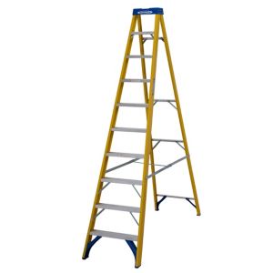 Image of Werner 10 tread Aluminium & fibreglass Step Ladder (H)2.79m