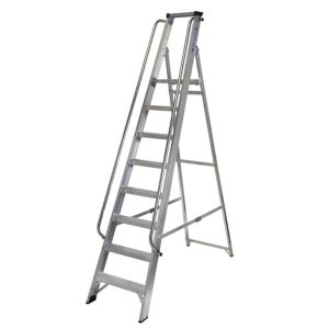 Image of Werner 8 tread Aluminium Platform step Ladder (H)2.32m