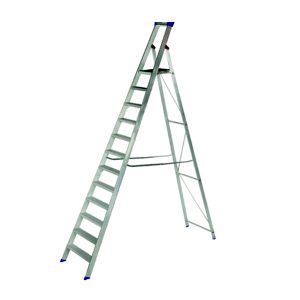 Image of Werner 11 tread Aluminium Platform step Ladder (H)3.15m