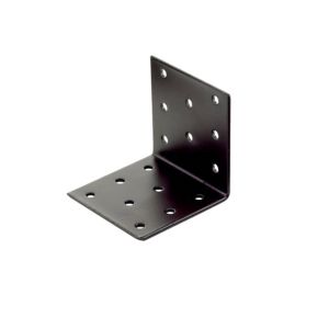 Image of Abru Brown Powder-coated Steel Perforated Angle bracket (L)60mm