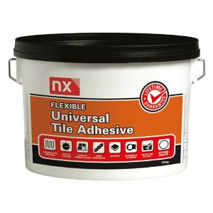 Image of NX Universal Stone white Floor & wall Tile Adhesive 15kg