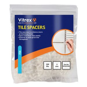 Image of Vitrex SLS2500 Plastic 2mm Tile spacer Pack of 500