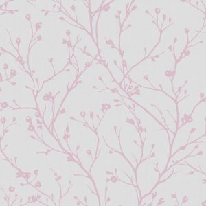 Image of Fine Décor Laurel Mauve Floral Wallpaper