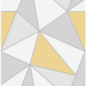 Image of Fine Décor Apex Grey Geometric Metallic effect Smooth Wallpaper