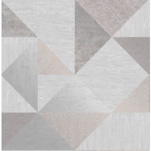 Image of Fine Décor Melrose Grey Geometric Metallic effect Smooth Wallpaper
