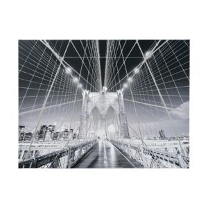Image of New York bridge Mono Canvas art (H)600mm (W)800mm