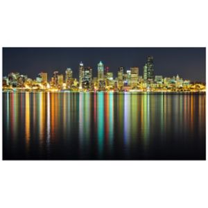 Image of River city Multicolour Canvas art (H)500mm (W)900mm